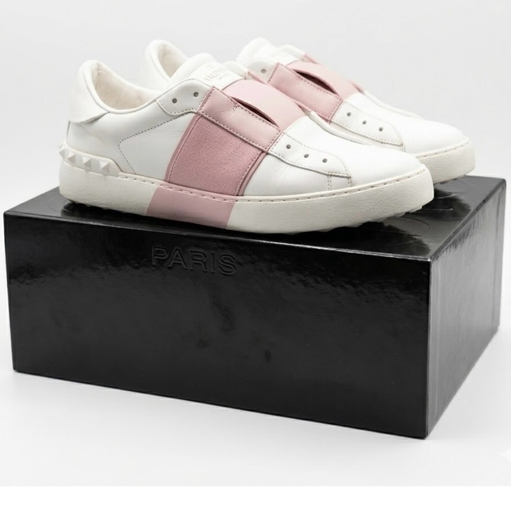🇮🇹 Valentino Garavani: Italian Luxury Open Sneakers | Pink & White | Sz 39
